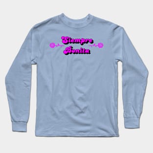 Siempre Bonita Always Pretty Carnation Design Long Sleeve T-Shirt